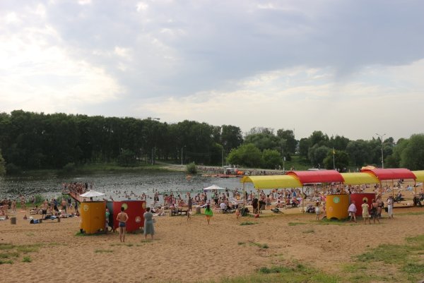 Пляж в Белоусовском парке Тула