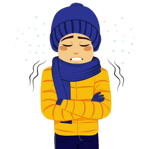 Человек дрожит от холода
