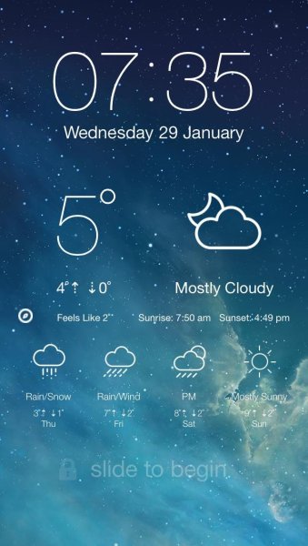 Заставка для айфона о погоде