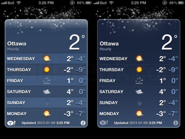 Приложение погода IOS 6