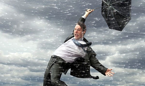 Сдувает ветром