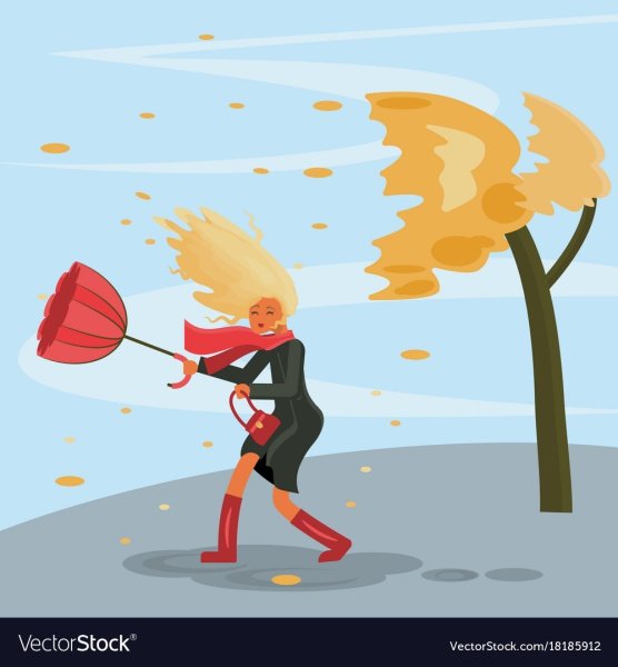 Сильный ветер иллюстрация