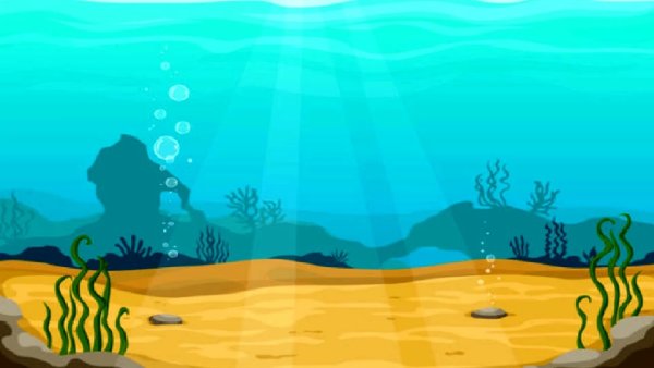 Мультяшный подводный мир без рыб