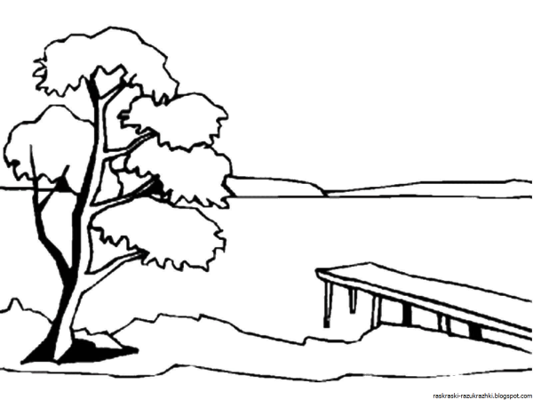 Контуры пейзажей для рисования