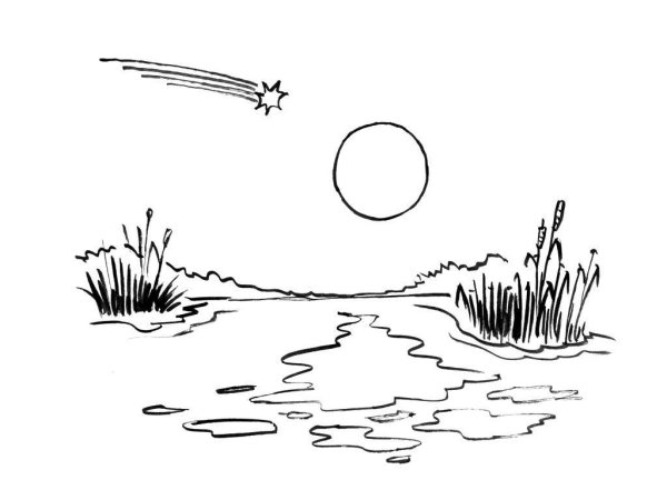 Озеро рисунок