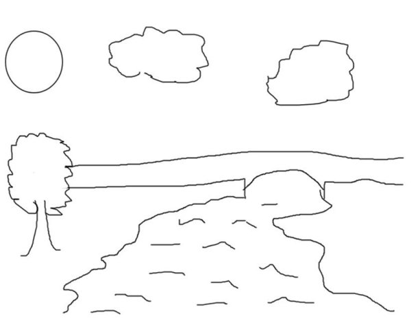 Раскраска речка для детей