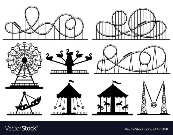 Парк аттракционов силуэт