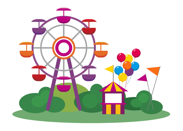 Нарисовать парк аттракционов