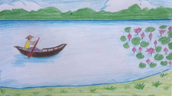 Детские рисунки озеро