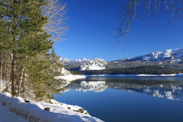 Озеро в снегу