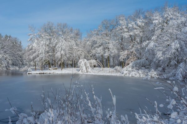 Озеро зимой