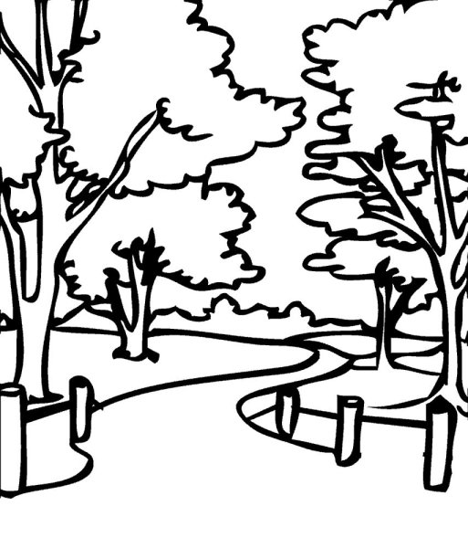 Раскраска осенний пейзаэж