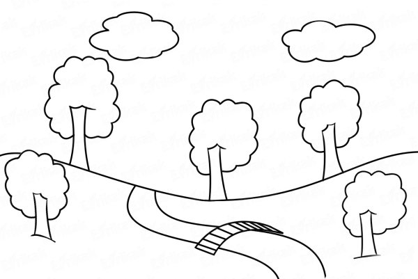 Рисунок парка легкий