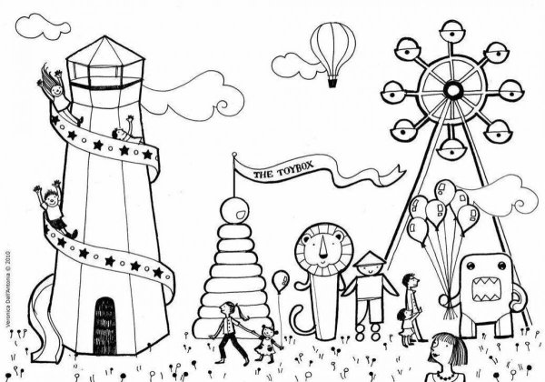 Парк раскраска для детей