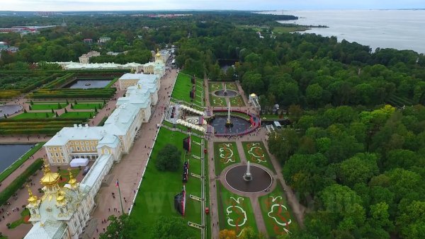 Нижний парк Петергоф аэросъемка