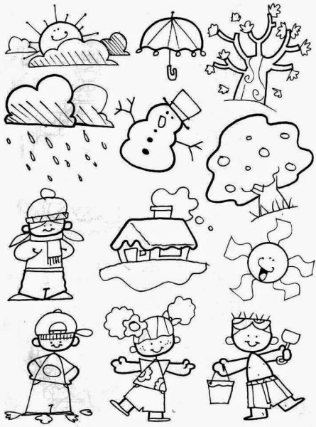 Раскраска погода для детей
