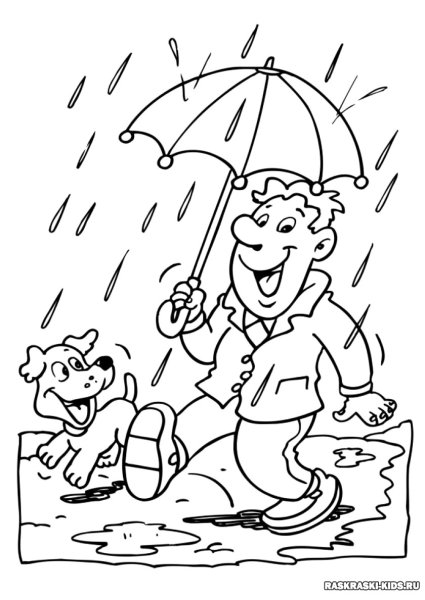 Раскраска дождь