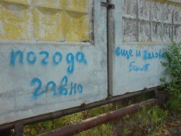 Смешные объявления на стенах