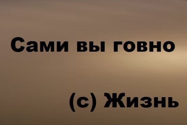 Жизнь говно. Сами вы говно. Жизнь