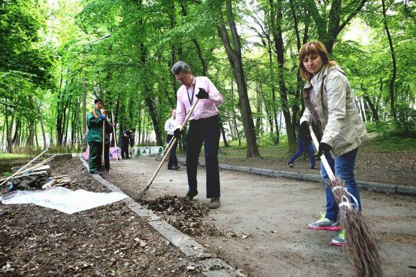 Уборка мусора в парках