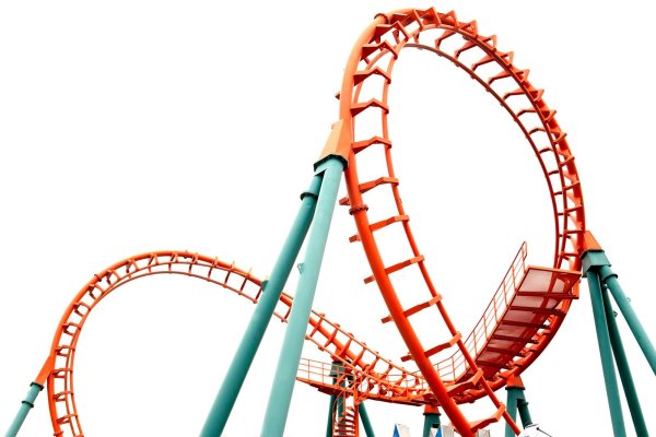 Американские горки на белом фоне