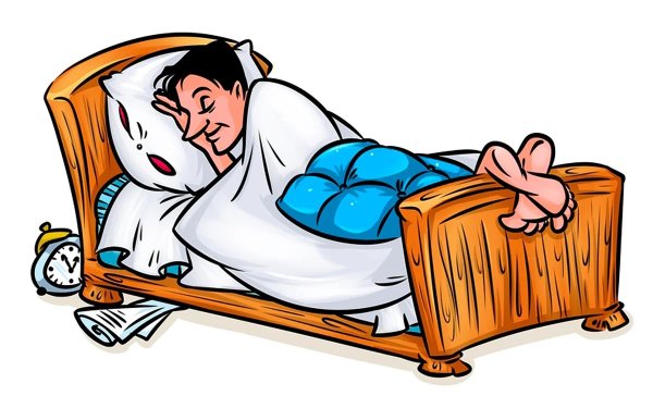 Карикатура спящего человека