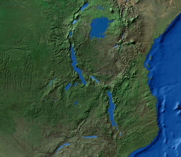 Озеро Танганьика космический снимок