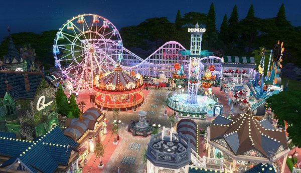 SIMS 4 парк аттракционов