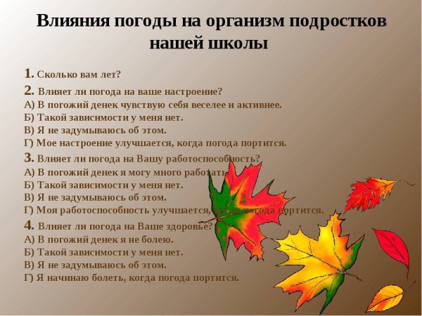 Презентация влияние погоды на здоровье человека