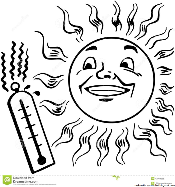 Жара раскраска для детей