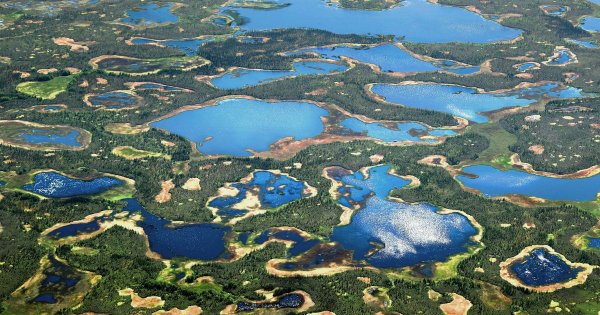 Термокарстовые озера космоснимок