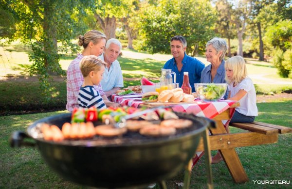 Семья на шашлыках