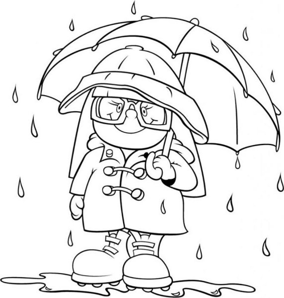 Раскраска дождь