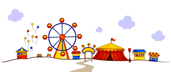 Парк аттракционов рисунок для детей