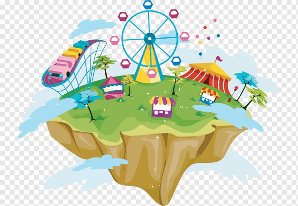 Парк аттракционов без фона