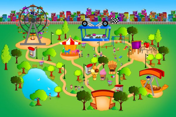 Детский парк вектор