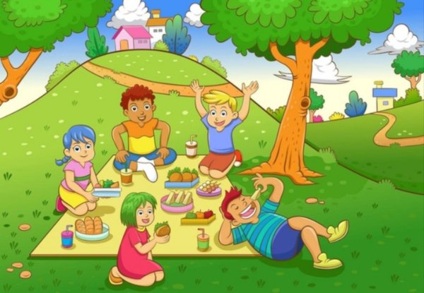 Отдых на пикнике иллюстрация