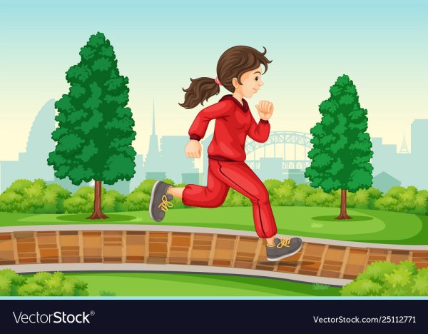 Человек бегает в парке рисунок