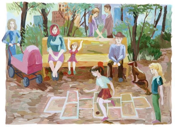 Сюжетная композиция с людьми