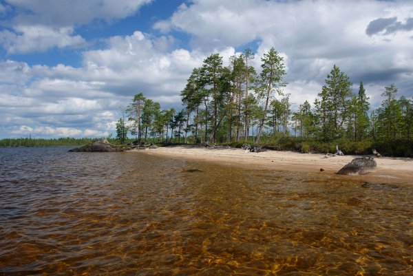 Озеро Кереть пляж Карелия