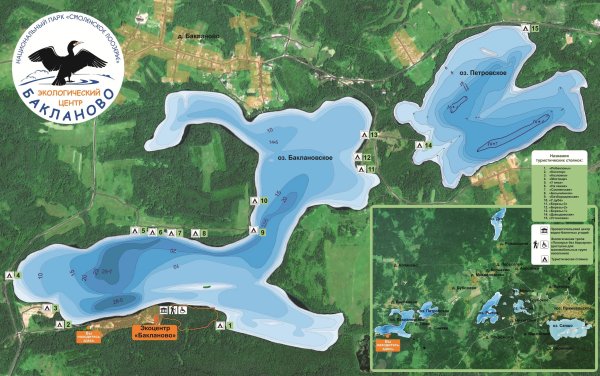 Карта глубин озера Бакланово