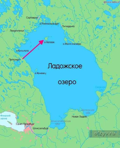 Ладожское озеро на карте