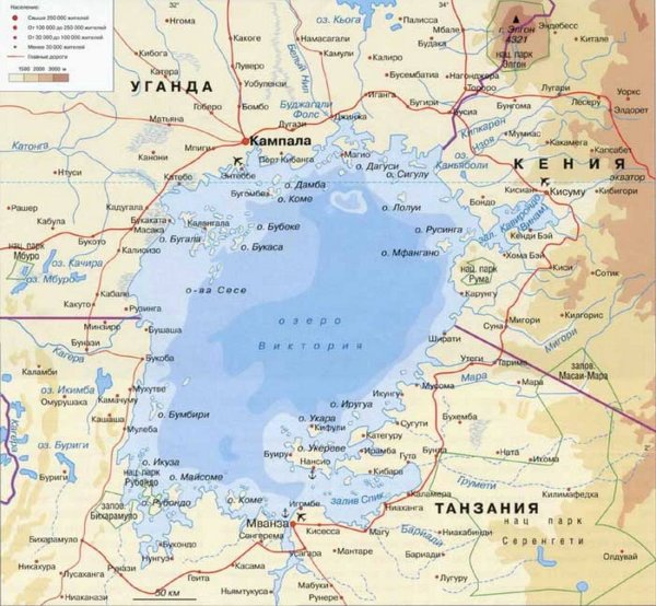 Где находится озеро Виктория на карте мира
