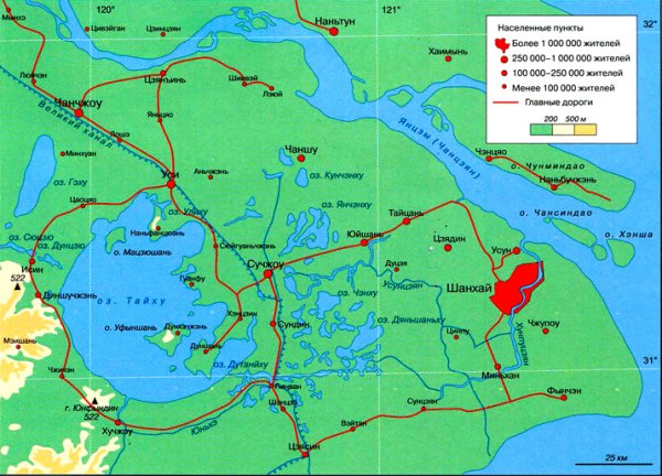 Озеро Тайху Китай на карте