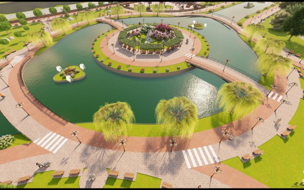 Озеленение парка Абу Даби