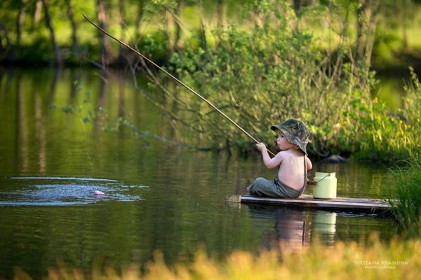 Рыбак на природе