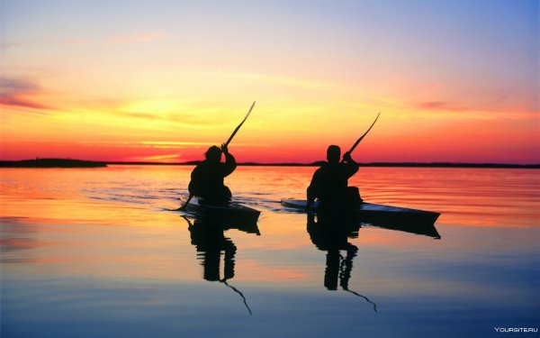 Каноэ закат