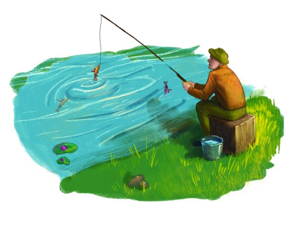 Рыбак с удочкой