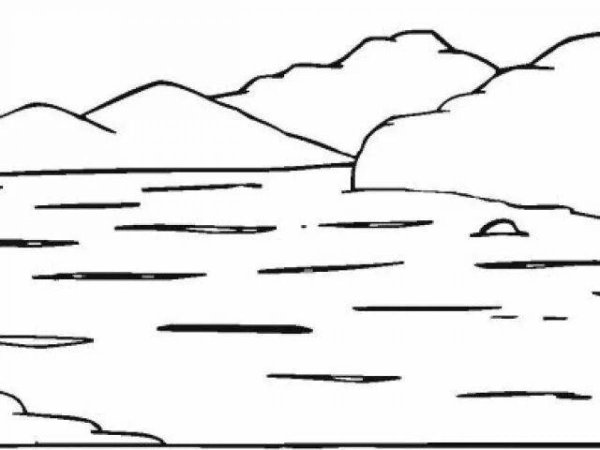 Озеро раскраска для детей
