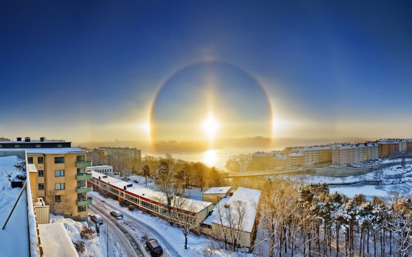 Зимняя Радуга солнечное гало